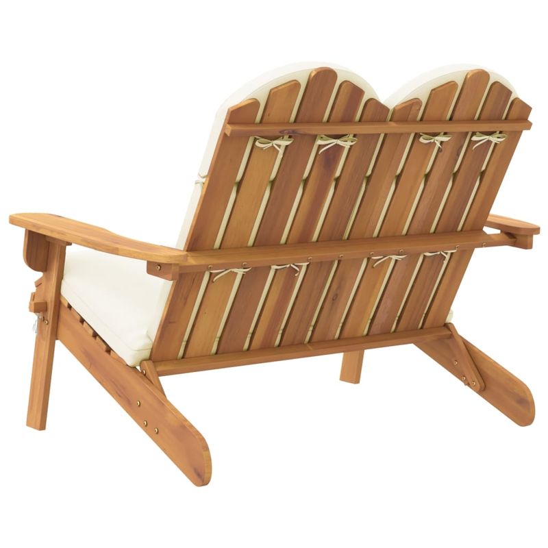 Casa si Gradina - Gradina si terasa - Mobilier exterior - Bancute de gradina - Banca de gradina Adirondack cu perne 126 cm, lemn masiv acacia - Infinity.ro