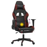 PC, gaming si accesorii - Gaming - Accesorii gaming - Scaune gaming - Scaun de gaming masaj/suport picioare negru/rosu vin piele eco - Infinity.ro
