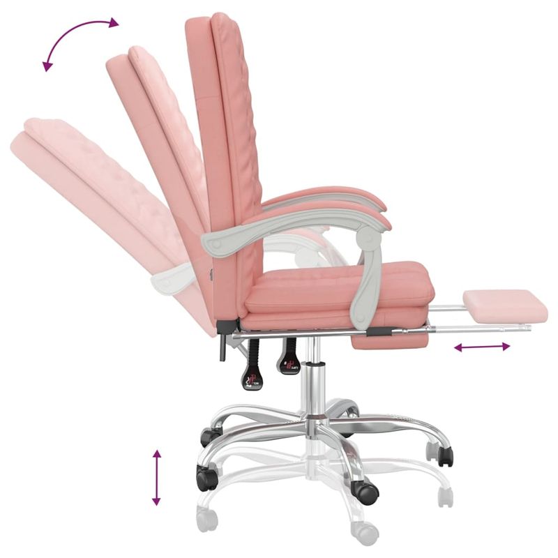 Casa si Gradina - Mobilier - Scaune si fotolii - Scaune - Scaun de birou rabatabil, roz, piele ecologica - Infinity.ro