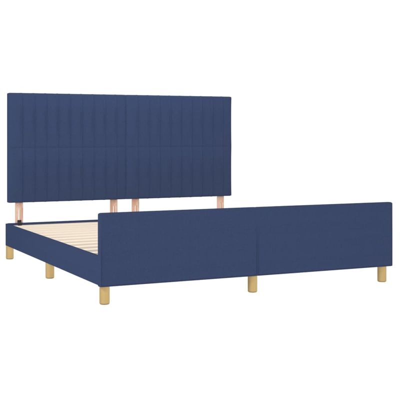 Casa si Gradina - Mobilier - Paturi si accesorii - Paturi - Cadru de pat cu tablie, albastru, 180x200 cm, textil - Infinity.ro