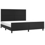 Casa si Gradina - Mobilier - Paturi si accesorii - Paturi - Cadru de pat cu tablie, negru, 180x200 cm, piele ecologica - Infinity.ro