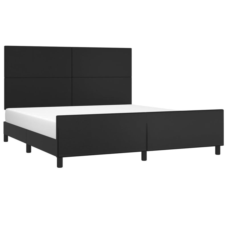 Casa si Gradina - Mobilier - Paturi si accesorii - Paturi - Cadru de pat cu tablie, negru, 180x200 cm, piele ecologica - Infinity.ro