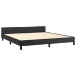 Casa si Gradina - Mobilier - Paturi si accesorii - Paturi - Cadru de pat cu tablie, negru, 180x200 cm, piele ecologica - Infinity.ro