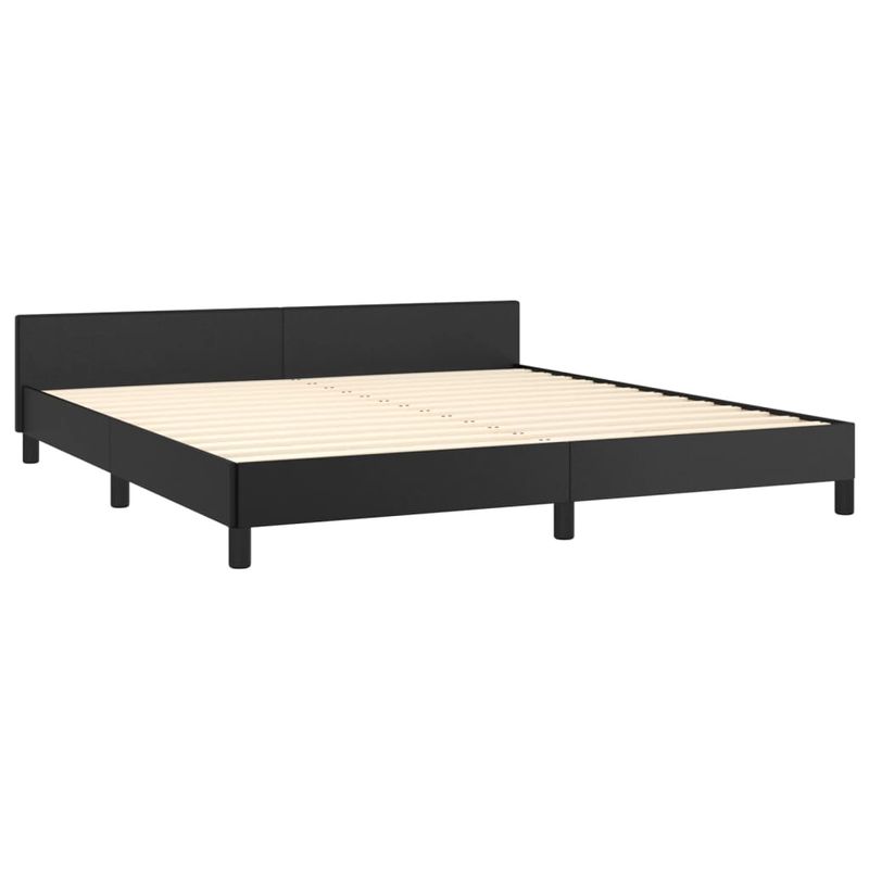 Casa si Gradina - Mobilier - Paturi si accesorii - Paturi - Cadru de pat cu tablie, negru, 180x200 cm, piele ecologica - Infinity.ro