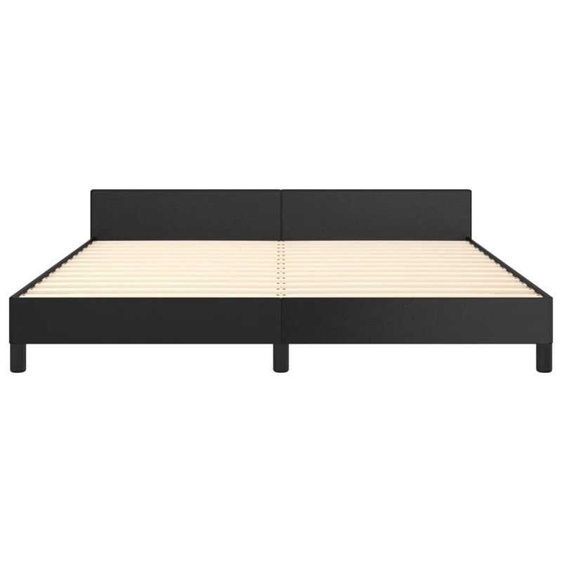 Casa si Gradina - Mobilier - Paturi si accesorii - Paturi - Cadru de pat cu tablie, negru, 180x200 cm, piele ecologica - Infinity.ro