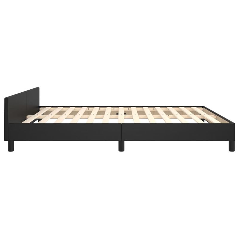 Casa si Gradina - Mobilier - Paturi si accesorii - Paturi - Cadru de pat cu tablie, negru, 180x200 cm, piele ecologica - Infinity.ro