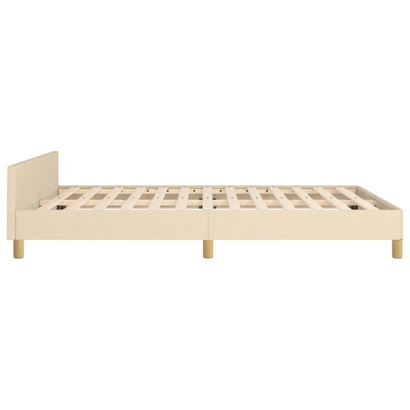 Casa si Gradina - Mobilier - Paturi si accesorii - Paturi - Cadru de pat cu tablie, crem, 140x190 cm, textil - Infinity.ro