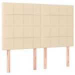 Casa si Gradina - Mobilier - Paturi si accesorii - Paturi - Cadru de pat cu tablie, crem, 140x190 cm, textil - Infinity.ro
