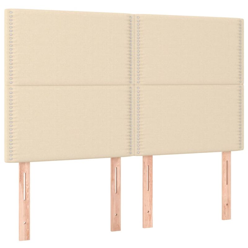Casa si Gradina - Mobilier - Paturi si accesorii - Paturi - Pat cu arcuri, saltea si LED, crem, 140x190 cm, textil - Infinity.ro