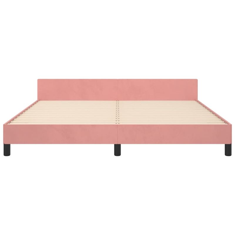 Casa si Gradina - Mobilier - Paturi si accesorii - Paturi - Cadru de pat cu tablie, roz, 180x200 cm, catifea - Infinity.ro