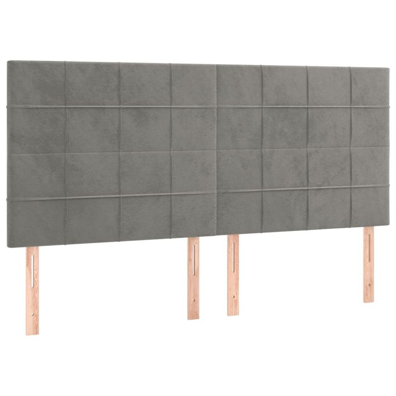 Casa si Gradina - Mobilier - Paturi si accesorii - Paturi - Pat box spring cu saltea, gri deschis, 180x200 cm, catifea - Infinity.ro