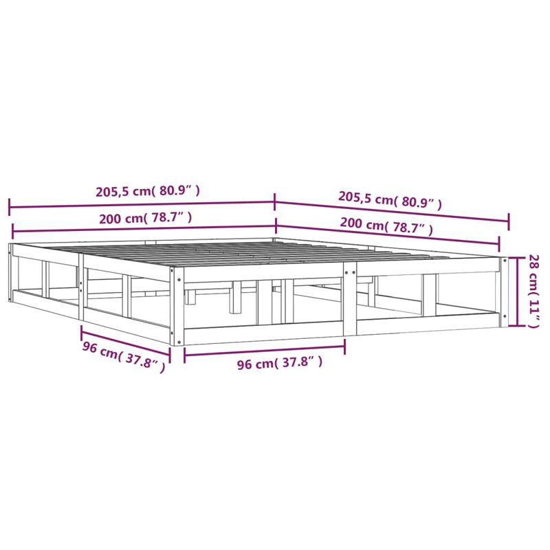 Casa si Gradina - Mobilier - Paturi si accesorii - Paturi - Cadru de pat, 200x200 cm, lemn masiv - Infinity.ro