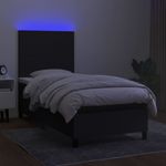 Casa si Gradina - Mobilier - Paturi si accesorii - Paturi - Pat cu arcuri, saltea si LED, negru, 90x190 cm, textil - Infinity.ro