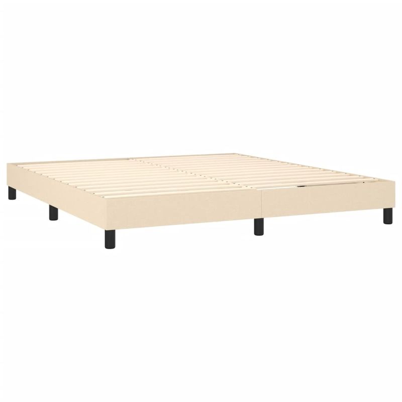 Casa si Gradina - Mobilier - Paturi si accesorii - Paturi - Pat cu arcuri, saltea si LED, crem, 160x200 cm, textil - Infinity.ro