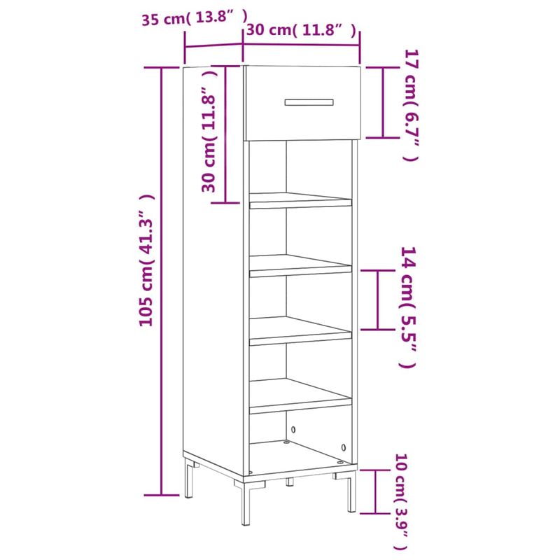 Casa si Gradina - Mobilier - Dulapuri si sifoniere - Dulapuri pantofi - Pantofar, negru, 30x35x105 cm, lemn compozit - Infinity.ro
