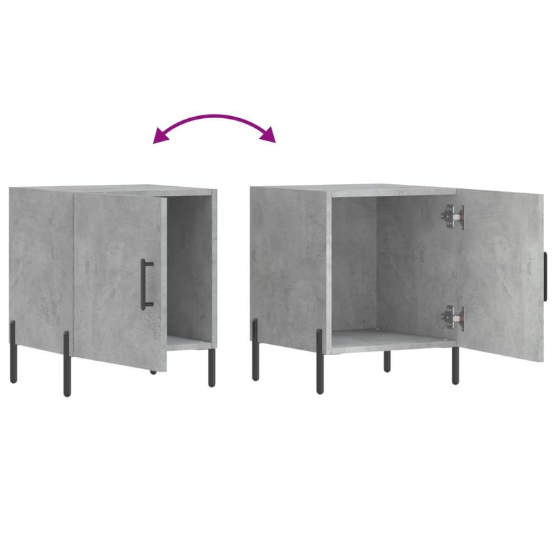 Casa si Gradina - Mobilier - Comode si corpuri - Noptiere - Noptiera, gri beton, 40x40x50 cm, lemn compozit - Infinity.ro