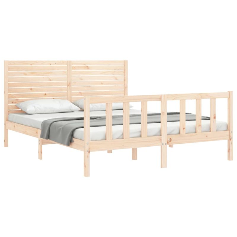 Casa si Gradina - Mobilier - Paturi si accesorii - Paturi - Cadru de pat cu tablie, king size, lemn masiv - Infinity.ro