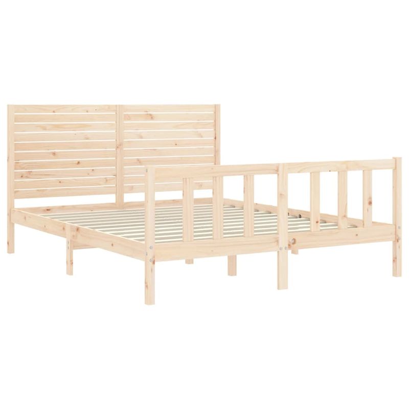 Casa si Gradina - Mobilier - Paturi si accesorii - Paturi - Cadru de pat cu tablie, king size, lemn masiv - Infinity.ro