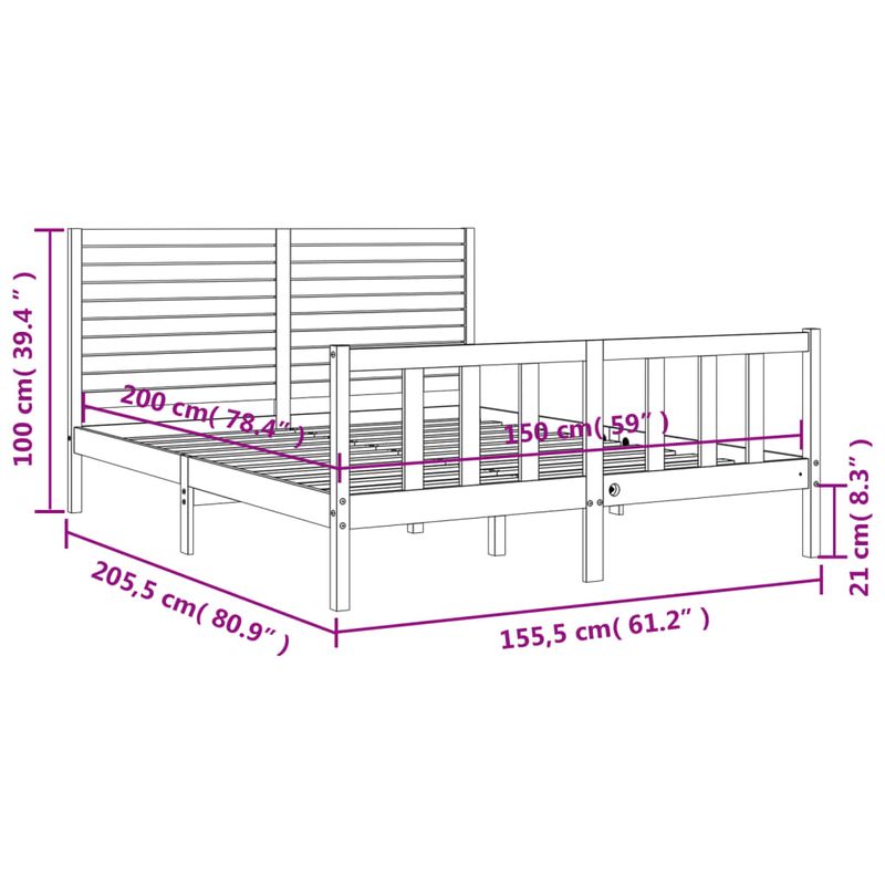 Casa si Gradina - Mobilier - Paturi si accesorii - Paturi - Cadru de pat cu tablie, king size, lemn masiv - Infinity.ro