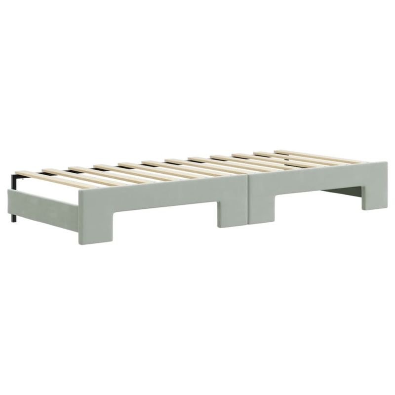 Casa si Gradina - Mobilier - Paturi si accesorii - Paturi - Pat de zi cu extensie si sertare, gri deschis 80x200 cm catifea - Infinity.ro