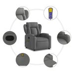 Ingrijire personala si Cosmetice - Sanatate si wellness - Articole wellness - Fotolii de masaj - Fotoliu de masaj rabatabil, gri inchis, material textil - Infinity.ro