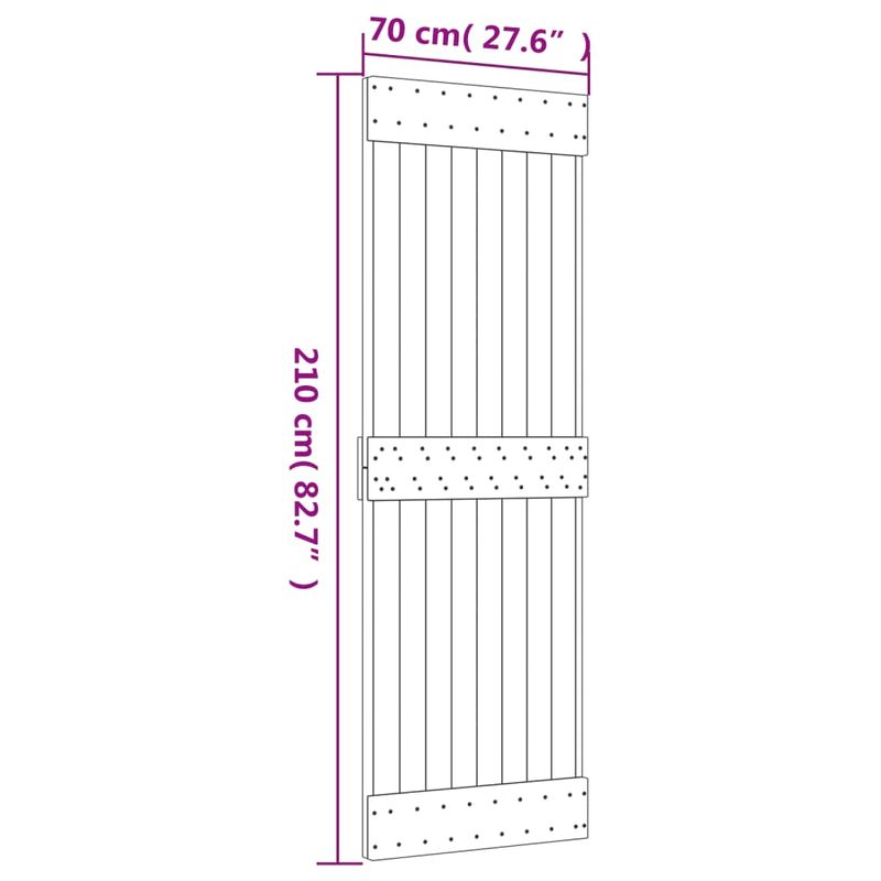 Casa si Gradina/Constructii/Usi interior, exterior si garaj/Usi interior - Usa glisanta cu set de feronerie 70x210 cm, lemn masiv de pin - Infinity.ro