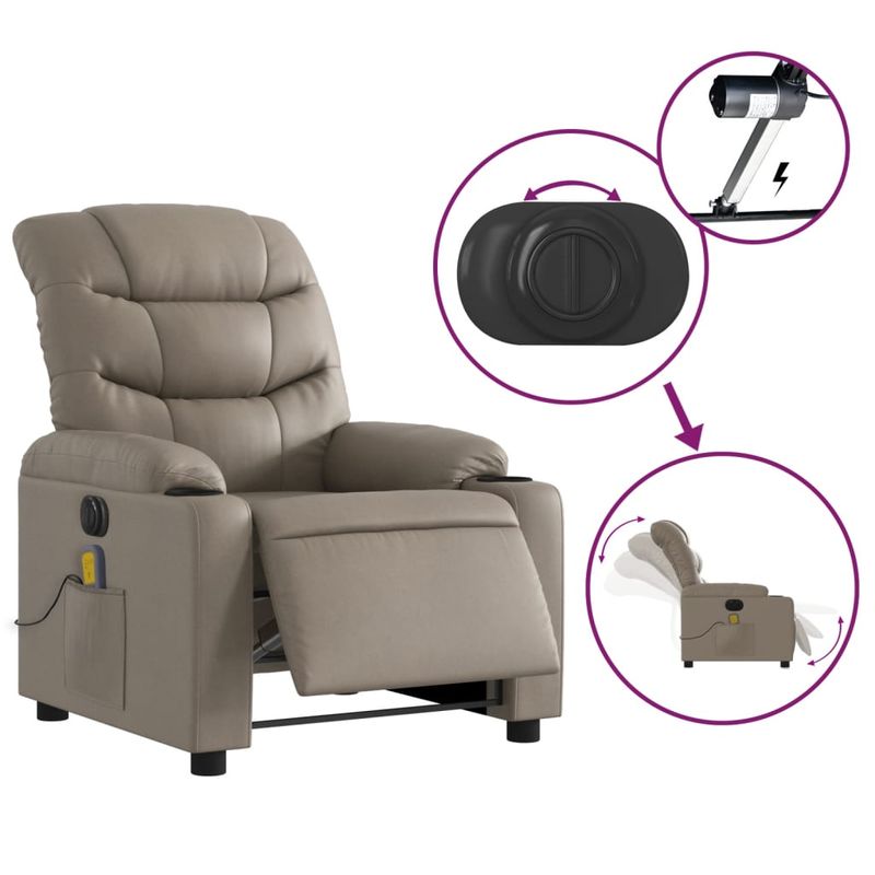 Ingrijire personala si Cosmetice - Sanatate si wellness - Articole wellness - Fotolii de masaj - Fotoliu electric masaj rabatabil, cappuccino, piele ecologica - Infinity.ro