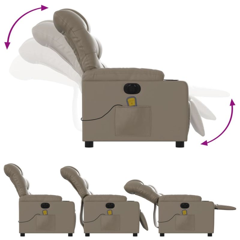 Ingrijire personala si Cosmetice - Sanatate si wellness - Articole wellness - Fotolii de masaj - Fotoliu electric masaj rabatabil, cappuccino, piele ecologica - Infinity.ro