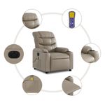 Ingrijire personala si Cosmetice - Sanatate si wellness - Articole wellness - Fotolii de masaj - Fotoliu electric masaj rabatabil, cappuccino, piele ecologica - Infinity.ro