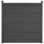 Casa si Gradina - Gradina si terasa - Garduri, panouri si accesorii - Set panouri pentru gard, gri, 180x186 cm, WPC - Infinity.ro