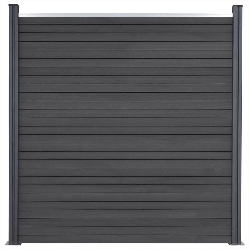 Casa si Gradina - Gradina si terasa - Garduri, panouri si accesorii - Set panouri pentru gard, gri, 180x186 cm, WPC - Infinity.ro