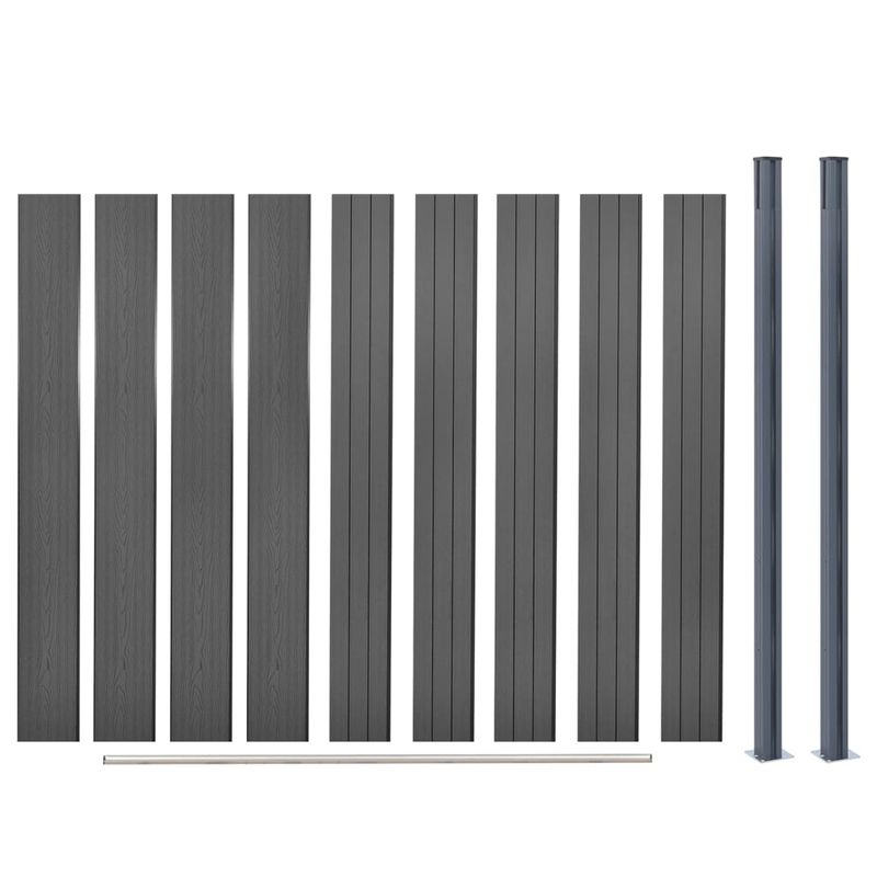 Casa si Gradina - Gradina si terasa - Garduri, panouri si accesorii - Set panouri pentru gard, gri, 180x186 cm, WPC - Infinity.ro