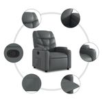 Casa si Gradina - Mobilier - Scaune si fotolii - Fotolii - Fotoliu rabatabil, gri, piele ecologica - Infinity.ro