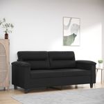 Casa si Gradina - Mobilier - Canapele si coltare - Canapele - Canapea cu 2 locuri, negru, 140 cm, piele ecologica - Infinity.ro