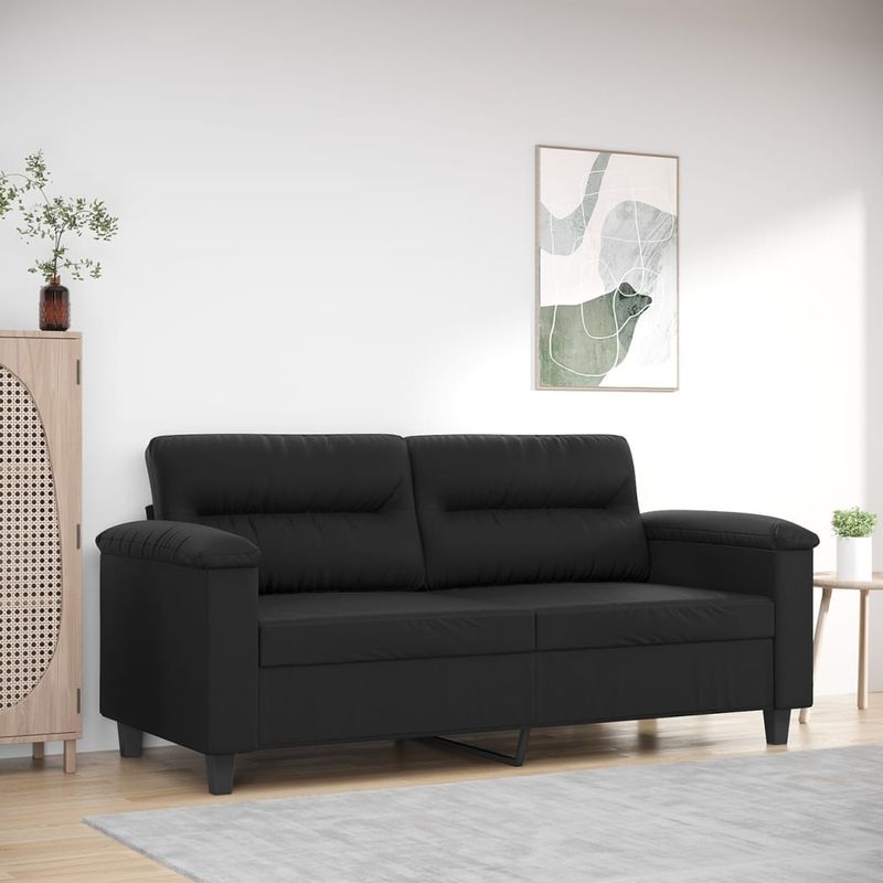 Casa si Gradina - Mobilier - Canapele si coltare - Canapele - Canapea cu 2 locuri, negru, 140 cm, piele ecologica - Infinity.ro