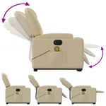 Ingrijire personala si Cosmetice - Sanatate si wellness - Articole wellness - Fotolii de masaj - Fotoliu electric de masaj rabatabil cu ridicare, crem, textil - Infinity.ro