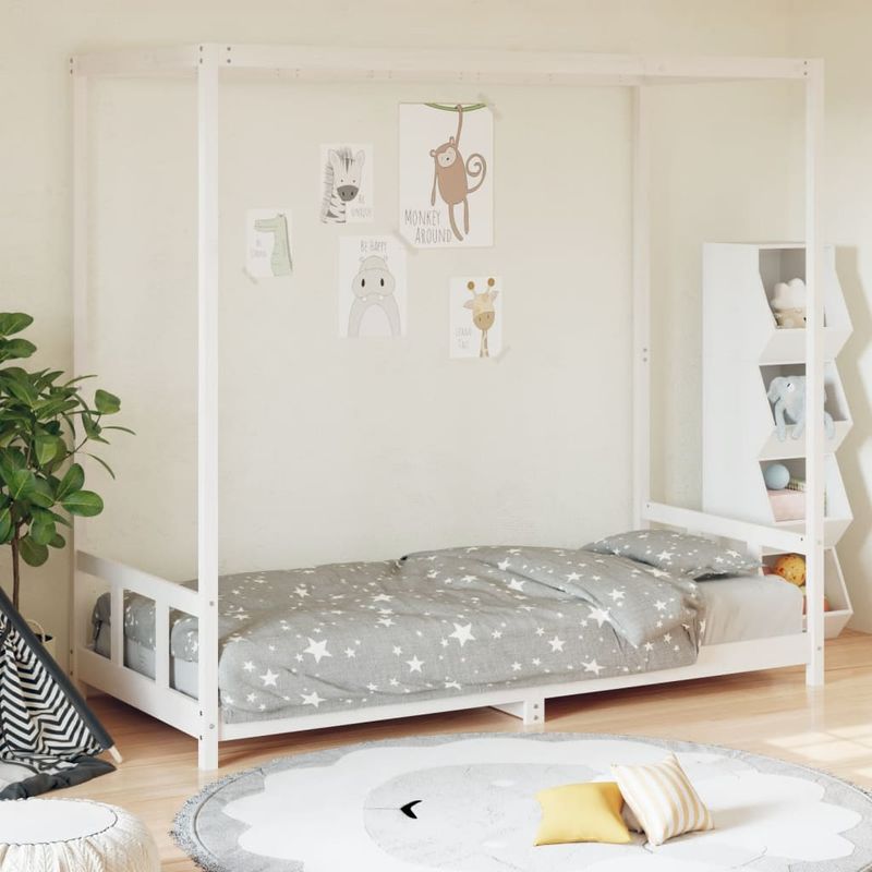 Casa si Gradina - Mobilier - Mobilier copii - Patuturi copii - Cadru de pat pentru copii, alb, 90x200 cm, lemn masiv de pin - Infinity.ro