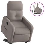 Casa si Gradina - Mobilier - Scaune si fotolii - Fotolii - Fotoliu rabatabil cu ridicare pe verticala, gri taupe, textil - Infinity.ro