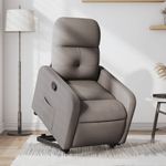 Casa si Gradina - Mobilier - Scaune si fotolii - Fotolii - Fotoliu rabatabil cu ridicare pe verticala, gri taupe, textil - Infinity.ro