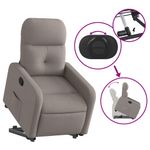 Casa si Gradina - Mobilier - Scaune si fotolii - Fotolii - Fotoliu rabatabil cu ridicare pe verticala, gri taupe, textil - Infinity.ro