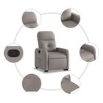 Casa si Gradina - Mobilier - Scaune si fotolii - Fotolii - Fotoliu rabatabil cu ridicare pe verticala, gri taupe, textil - Infinity.ro