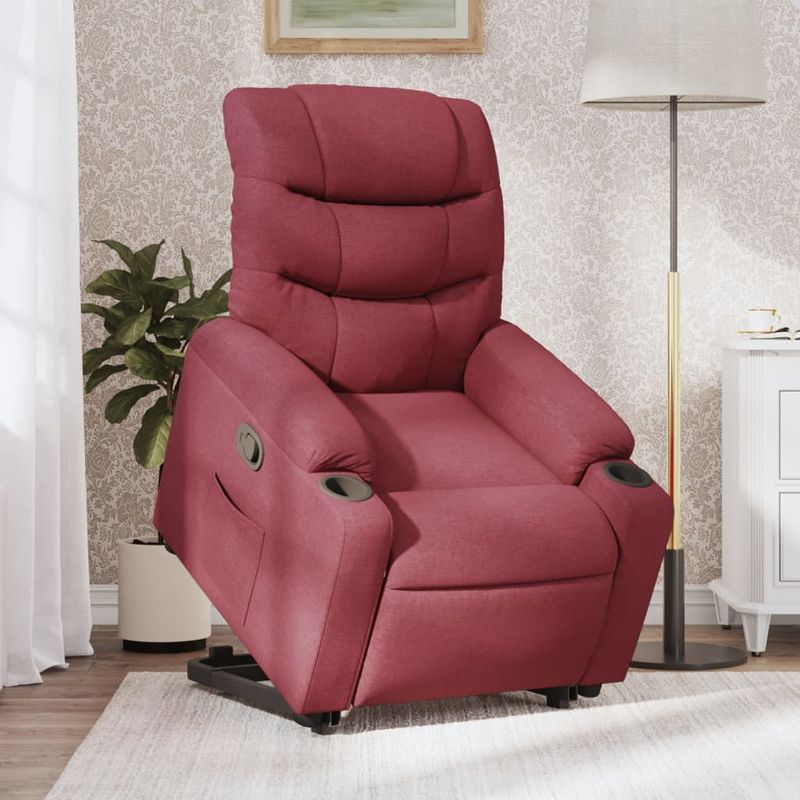 Casa si Gradina - Mobilier - Scaune si fotolii - Fotolii - Fotoliu rabatabil cu ridicare, rosu vin, material textil - Infinity.ro