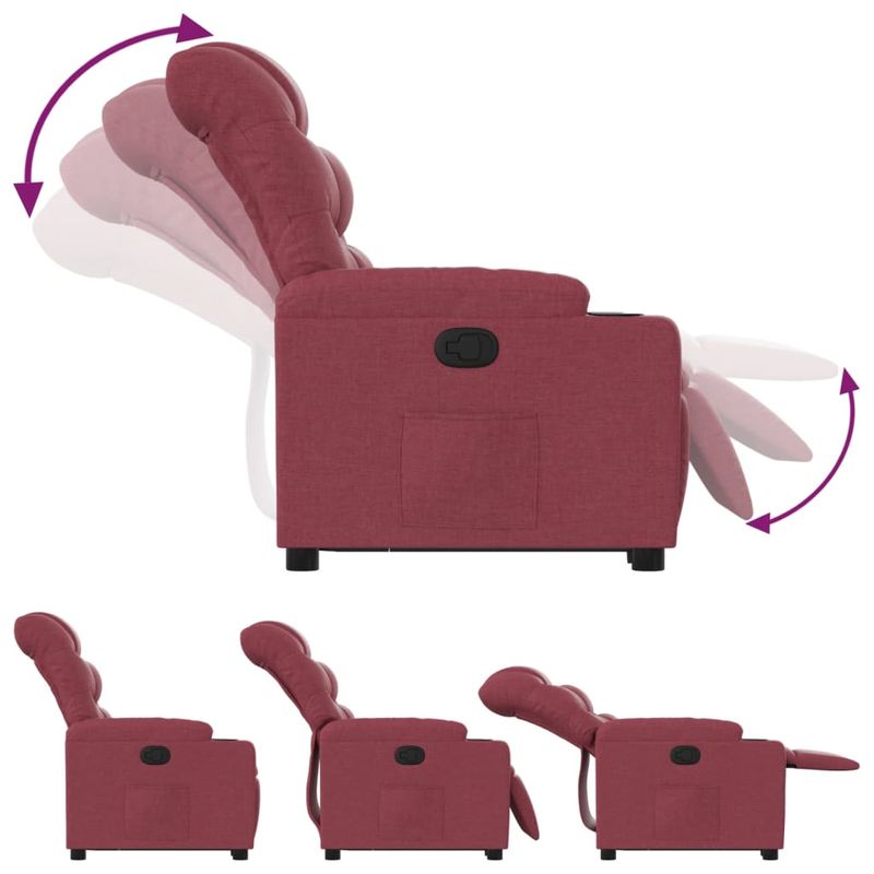 Casa si Gradina - Mobilier - Scaune si fotolii - Fotolii - Fotoliu rabatabil cu ridicare, rosu vin, material textil - Infinity.ro