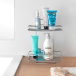 Casa si Gradina - Sanitare - Suporturi si accesorii baie - Suporturi baie - Metaltex Suport pentru dus cu 2 niveluri „Onda”, argintiu - Infinity.ro