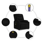 Ingrijire personala si Cosmetice - Sanatate si wellness - Articole wellness - Fotolii de masaj - Fotoliu de masaj rabatabil, negru, material textil - Infinity.ro