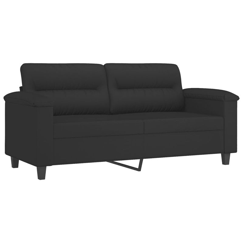 Casa si Gradina - Mobilier - Seturi de mobilier - Seturi living - Set de canapele cu perne, 2 piese, negru, microfibra - Infinity.ro