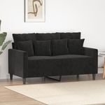Casa si Gradina - Mobilier - Canapele si coltare - Canapele - Canapea cu 2 locuri, negru, 120 cm, catifea - Infinity.ro