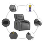 Ingrijire personala si Cosmetice - Sanatate si wellness - Articole wellness - Fotolii de masaj - Fotoliu de masaj rabatabil, gri, piele ecologica - Infinity.ro