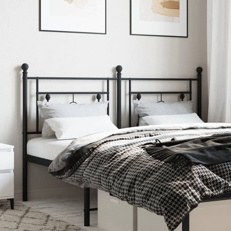Casa si Gradina - Mobilier - Paturi si accesorii - Accesorii paturi - Tablie de pat metalica, negru, 150 cm - Infinity.ro
