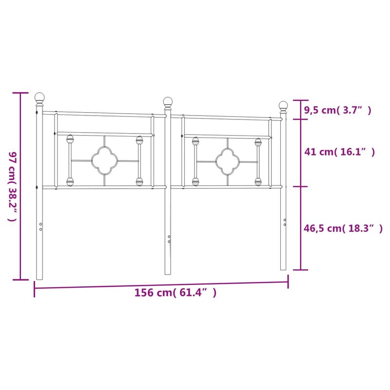 Casa si Gradina - Mobilier - Paturi si accesorii - Accesorii paturi - Tablie de pat metalica, negru, 150 cm - Infinity.ro